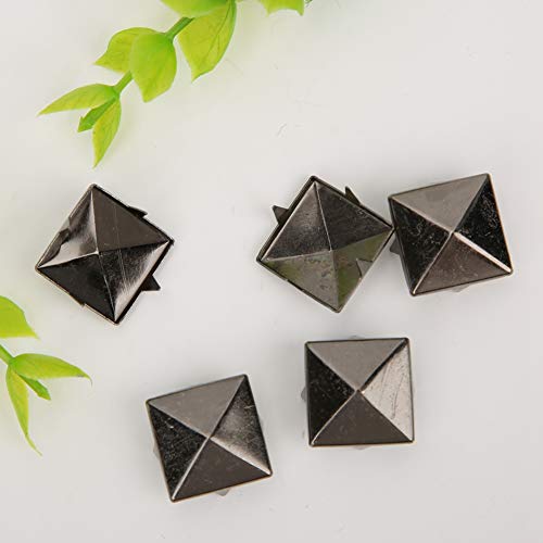 Spike Studs, 100pcs Square Pyramid Punk Nieten 4 Krallen Metallnieten für Kleidung Tasche Leder Schuhe Punk Rock Schmuck Handwerk(10MM-Grau) von Qcwwy