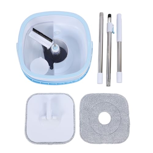 Spin -Mop -Eimer -Set, Self -Separation Schmutzige und Saubere Wasserfächer Quadrat 360 Grad Spin -Mop -Padreiniger mit Abnehmbarem Griff für Verstellbare Länge für von Qcwwy