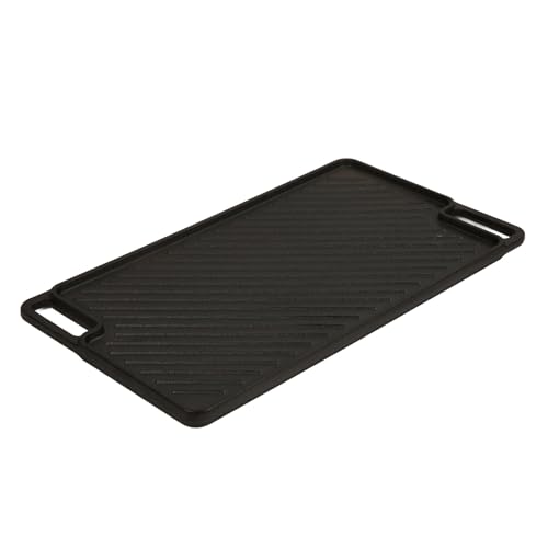 Töpfe, Pfannen, Teller, Vorgewürzt, Gusseisen-Grillplatte, Flacher Grill, Doppelgriffe, Pfannkuchen-Herdplatte, Rechteckige Grillplatte für Camping, 50 X 30 Cm, Doppelte Töpfe, Pfannen, Teller, Vorgewürzt, Gusseisen-Grillplatte, Flacher Grill, Doppelgriffe, Pfannkuchen-Herdplatte, Rechteckige Grillplatte für Camping, 50 X 30 Cm, Doppelte von Qcwwy