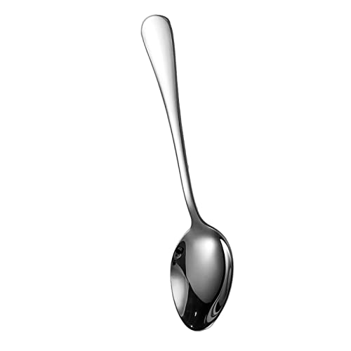 Tragbare Edelstahl Runde Flatse Set, Steak Messer Gabel Löffel Geschirr Set, Runde und Glänzend, Spiegelartige Oberfläche, Ausgezeichnete Balance, Leicht und Ausbalanciert, für Zuhause (Löffel) von Qcwwy