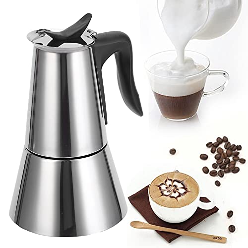 Tragbare Espressomaschine, Kaffeekanne Elektrische Kaffeekanne Edelstahl-Kaffeekessel für Zuhause von Qcwwy