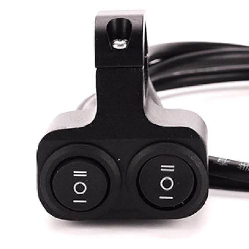 22 mm 7,8 "Aluminium -Motorrad -Lenkschalter 12V Dual -Taste -Steuerung für Scheinwerferblitzblasher und Lautsprecher 2 Auswahl Universal Fit kompatibel mit den meisten Fahrrädern(B Style Switch) von QdLmvpSDo