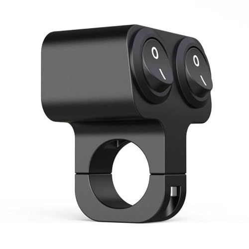 22 mm 7,8 "Aluminium -Motorrad -Lenkschalter 12V Dual -Taste -Steuerung für Scheinwerferblitzblasher und Lautsprecher 2 Auswahl Universal Fit kompatibel mit den meisten Fahrrädern(Ein Stilschalter) von QdLmvpSDo