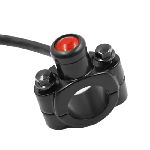 22 mm 7,8 "Aluminium -Motorrad -Lenkschalterschaltertaste für Horn -Scheinwerfer -Strobe -Momentan -Interruptor -Moto -Teile, kompatibel mit Standard 22mm -Lenker(Rot) von QdLmvpSDo