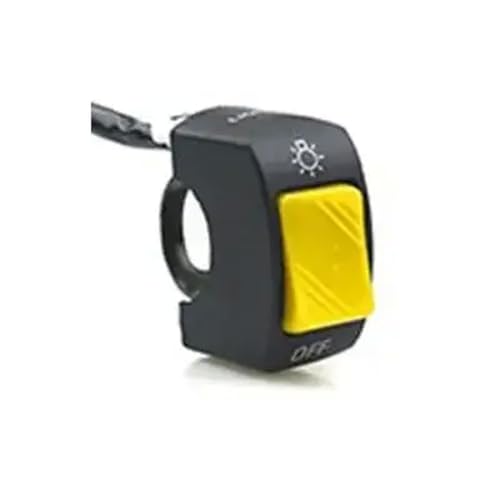 22 mm Ein Ausschalten des Druckknopfschalters 12 -V -Lenkermontageanschluss für Motorrad -ATV -Roller Elektronisches Fahrrad mit den meisten 2 Radfahrzeugen kompatibel(Gelb) von QdLmvpSDo