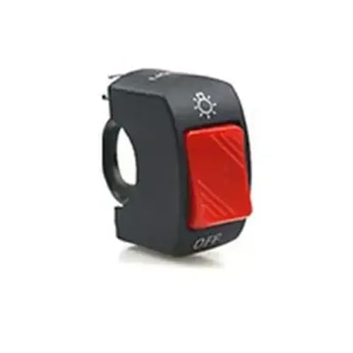 22 mm Ein Ausschalten des Druckknopfschalters 12 -V -Lenkermontageanschluss für Motorrad -ATV -Roller Elektronisches Fahrrad mit den meisten 2 Radfahrzeugen kompatibel(Rot) von QdLmvpSDo