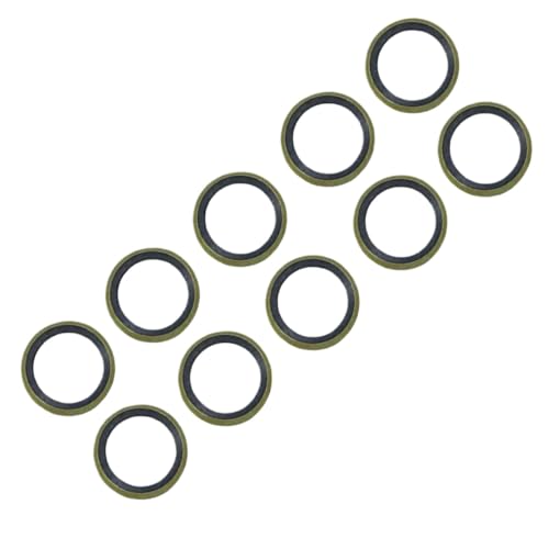 M10 Banjo Bolt Oil Abflussschraube Versiegelung Unterlegscheibe mit Motorradhydraulikkupplung Bremsbremsschlauch und Bremssattel kompatibel(10 Stück) von QdLmvpSDo