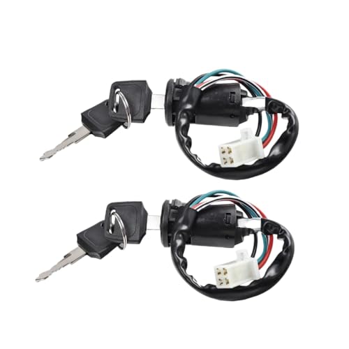 Universal 4 Draht Zündschalter Schlüsselstartschalter Türschlösser für 50ccm bis 250ccm ATV wasserdicht ist mit den meisten Modellen kompatibel(2pcs gewöhnlich) von QdLmvpSDo