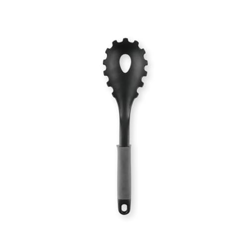 QDESIGN Spaghettiheber, Nylon, hitzebeständiger Pastalöffel, weicher, rutschfester Griff, spülmaschinenfest – ideal für Spaghetti und Pasta/Dunkelgrau von Qdesign