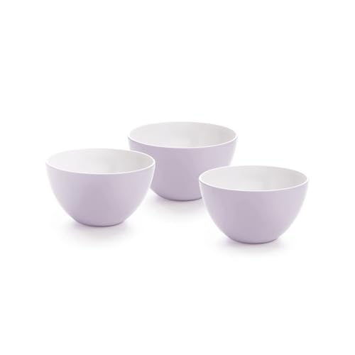 Qdesign - 3er-Set Melaminschalen (12,5 cm) - Schüsseln aus Neutralem und Gesundem Material - Stapelbare Küchenbehälter - Ideal für Beilagen & Dessert - Lavendel von Qdesign