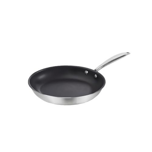 Qdesign - Dreischichtige Pfanne - Edelstahl mit Antihaftbeschichtung - Induktionsboden - Gesundes Kochen und Einfache Reinigung - 20 cm - Silberfarben von Qdesign