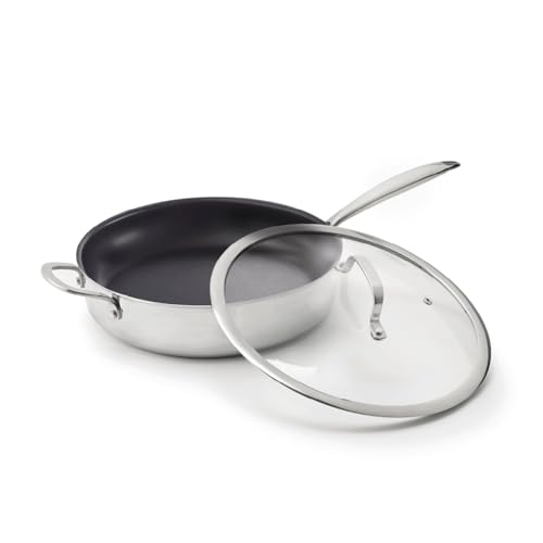 Qdesign - Dreischichtige Sauteuse - Edelstahl mit Antihaftbeschichtung - Induktionsboden - Gesundes Kochen und Einfache Reinigung - 24 cm - Silberfarben Qdesign - Dreischichtige Sauteuse - Edelstahl mit Antihaftbeschichtung - Induktionsboden - Gesundes Kochen und Einfache Reinigung - 24 cm - Silberfarben von Qdesign