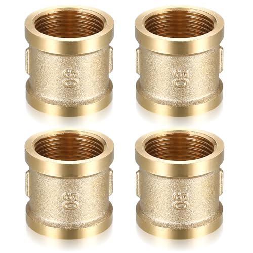 4 Stk Doppelnippel 3/4 Zoll, Messing Muffe IG/IG, Innengewinde Verbindungsstück Adapter, Doppelmuffe Anschlussnippel für Rohranschluss von Qeapug