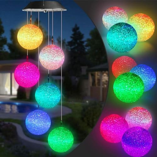Qedertek Windspiele für Draußen, LED Kugle Solar Farbwechsel, Solarbetriebene Gartenlampe Hängeleuchte für Garten Baum Terrasse Deck Hof Rasen Hinterhöfe Balkon Muttertagsgeschenke Osterdeko Qedertek Windspiele für Draußen, LED Kugle Solar Farbwechsel, Solarbetriebene Gartenlampe Hängeleuchte für Garten Baum Terrasse Deck Hof Rasen Hinterhöfe Balkon Muttertagsgeschenke Osterdeko von Qedertek
