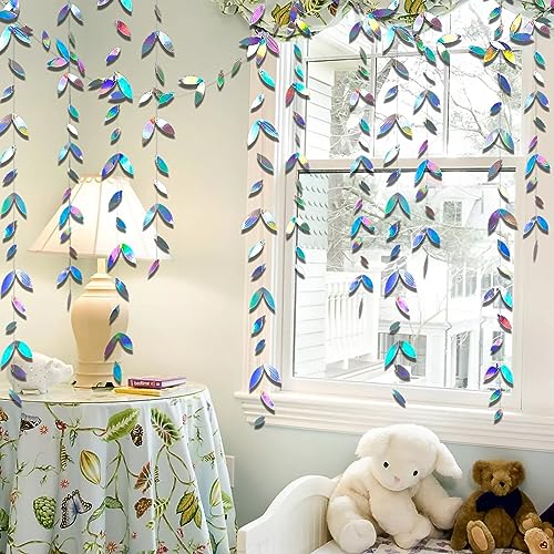 QeeFop 52ft Schillernde Blattgirlande Holografisches Papier Girlande Deko Partyset Doppelseitig Metallisches Papier Hängende Blätter Streamer Wimpelkette Banner für Hochzeit Geburtstag Verlobung QeeFop 52ft Schillernde Blattgirlande Holografisches Papier Girlande Deko Partyset Doppelseitig Metallisches Papier Hängende Blätter Streamer Wimpelkette Banner für Hochzeit Geburtstag Verlobung von QeeFop