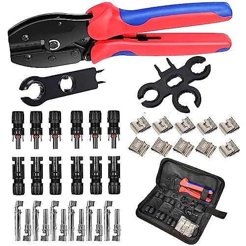 QeeHeng Crimpwerkzeug-Kit Solarkabelstecker, 6 Paar männliche/weibliche Solarpanel-Anschlüsse, 1 Crimpwerkzeug, 2 Stück Schraubenschlüssel, 37 Stück Solarpanel-Verkabelungssätze QeeHeng Crimpwerkzeug-Kit Solarkabelstecker, 6 Paar männliche/weibliche Solarpanel-Anschlüsse, 1 Crimpwerkzeug, 2 Stück Schraubenschlüssel, 37 Stück Solarpanel-Verkabelungssätze von QeeHeng