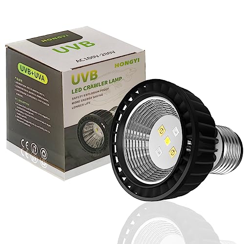 QeeHeng Reptil Hitze Lampe Birnen, UVA UVB 15.0 Reptil Lichter Energieeinsparung, Heizung Lampe für Regenwald Typ Reptilien und Amphibien Tanks/Schlange/Eidechse/Schildkröte (UVA+UVB 15.0 Lampe) von QeeHeng
