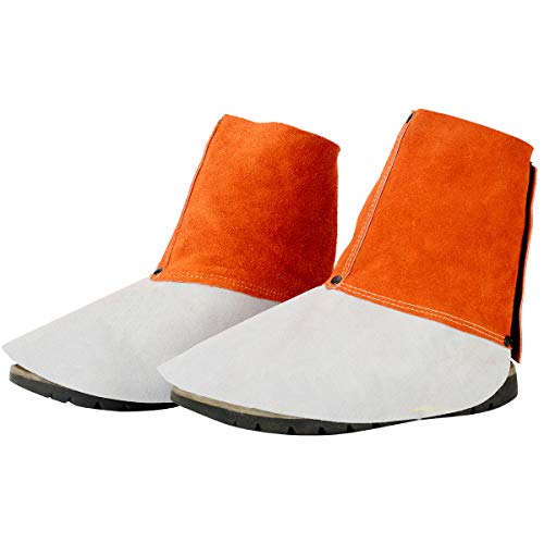 QeeLink Leder Schweißgamaschen - Hitze- und Abriebfeste Schweiß Stiefelabdeckungen - Schuhschutz - Schweißschuhen, 1 Paar von QeeLink