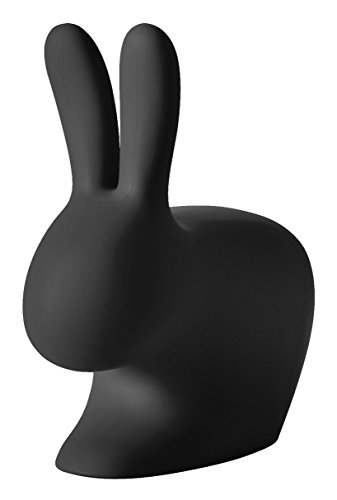 Qeeboo Rabbit Baby Stuhl, Polyethylen, Schwarz, 45.3 x 26.2 x 52.7 cm von Qeeboo