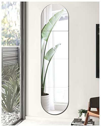 Qeenmy Spiegel aus Glas HD DIY Wandspiegel Lang Spiegelfliesen Selbstklebend Klebespiegel Klebe Spiegel Groß Wand in Küche, Wohn und Badezimmer von Qeenmy