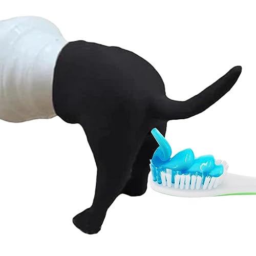 Qeepucak Pooping Dog Butt Toothpaste Topper, süßer Zahnpastaspender, Pooping Dog Butt Zahnpastaaufsatz mit Gewindeschraube, Zahnpastaspender für Kinder, für Reisen, Alltag von Qeepucak