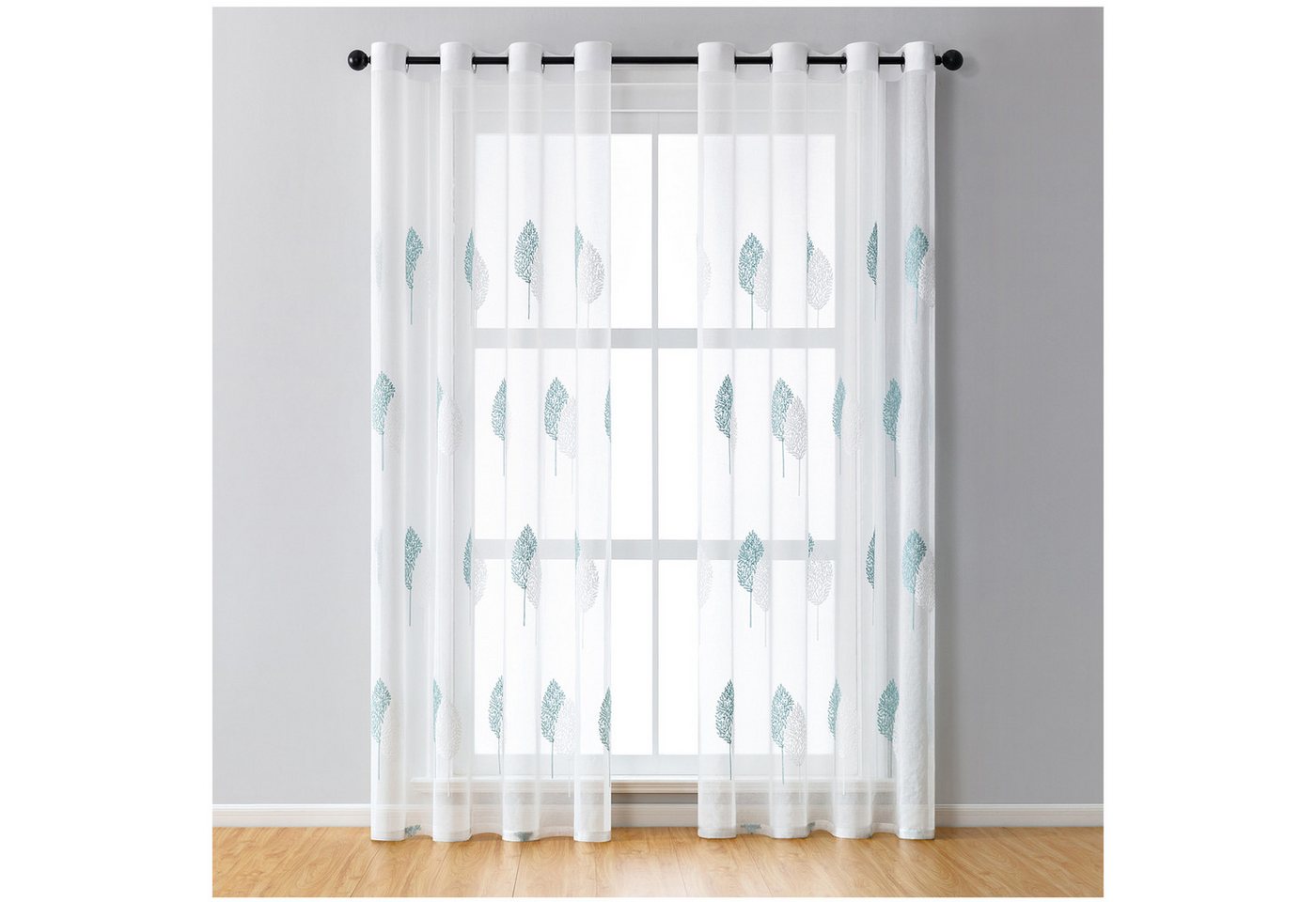 Qelus Gardine Gestickt Transparent Vorhänge Fenstervorhänge Wohnzimmer Schlafzimmer von Qelus