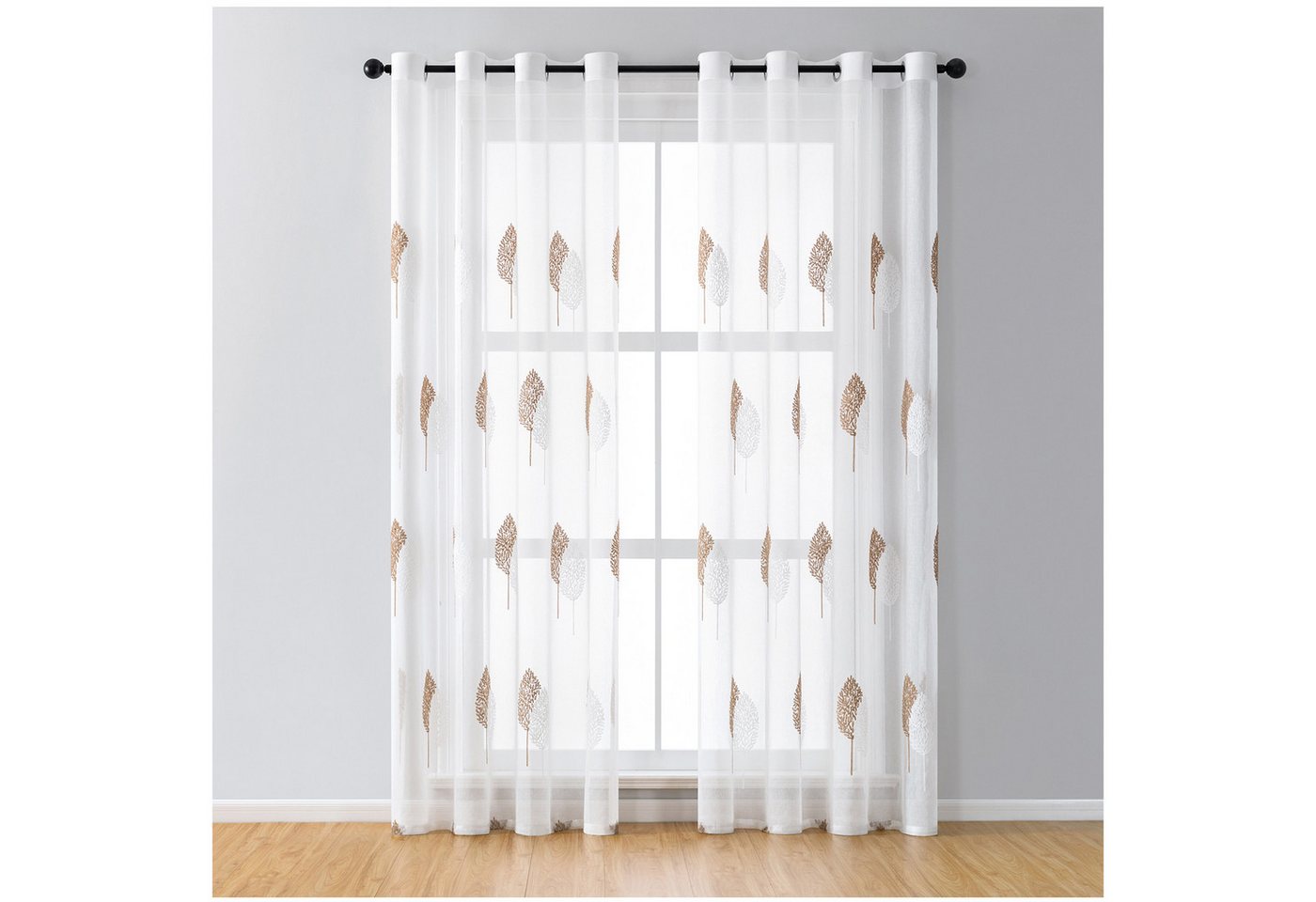 Qelus Gardine Gestickt Transparent Vorhänge Fenstervorhänge Wohnzimmer Schlafzimmer von Qelus