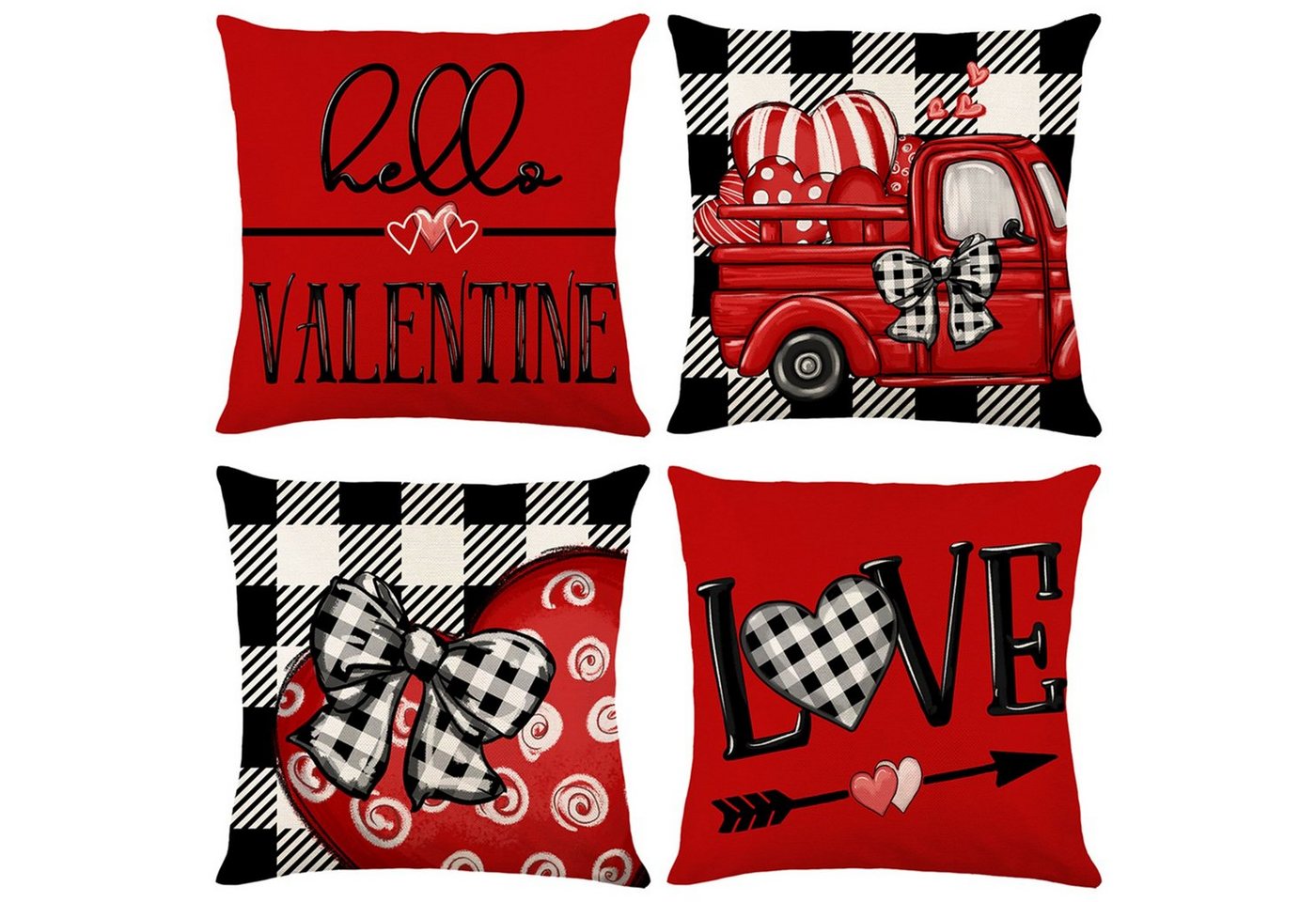 Qelus Kissenbezüge Kissenbezüge Weihnachten Kissenbezug 45 x 45 cm (4 Stück), Weihnachtsdekoration von Qelus