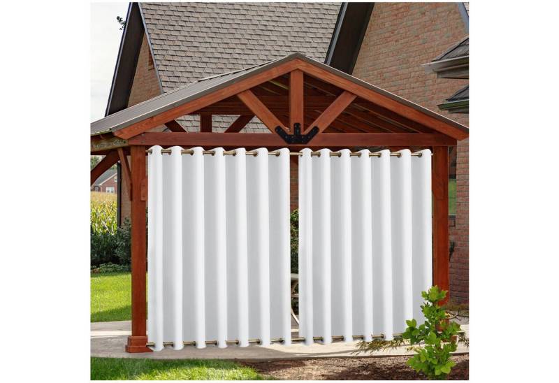Qelus Gardine Outdoor Vorhang Sichtschutz,Wetterfest Blickdicht Gardinen mit Ösen, (2 St), Vorhänge für Garten Balkon Terrasse Pavillon Veranda von Qelus