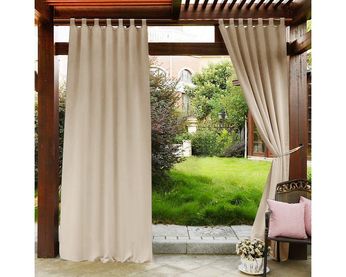 Qelus Outdoorvorhang Blickdicht Vorhang Outdoor Wasserdicht Gardinen Balkon, (1 St), Thermo Für Gardinen Garten Terrassen von Qelus