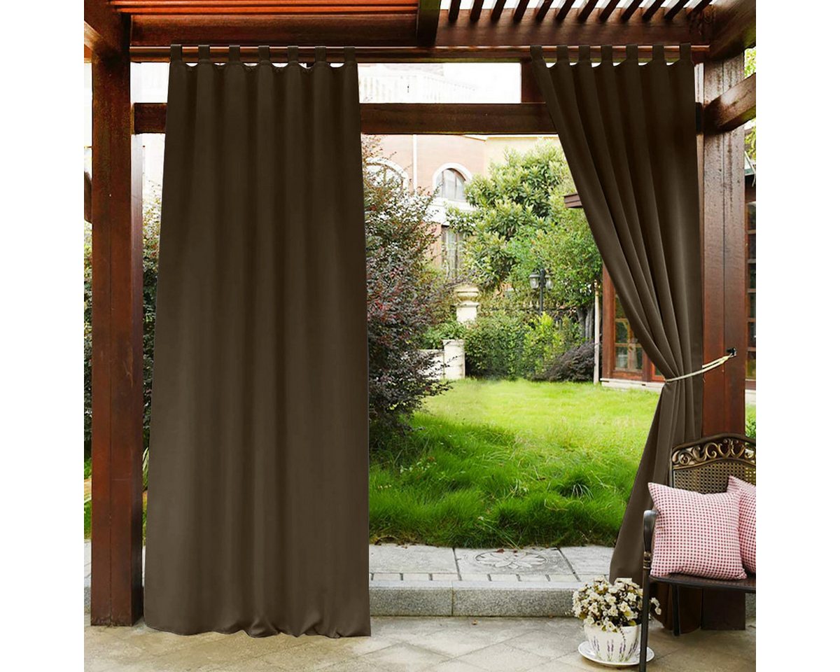 Qelus Outdoorvorhang Blickdicht Vorhang Outdoor Wasserdicht Gardinen Balkon, (1 St), Thermo Für Gardinen Garten Terrassen von Qelus