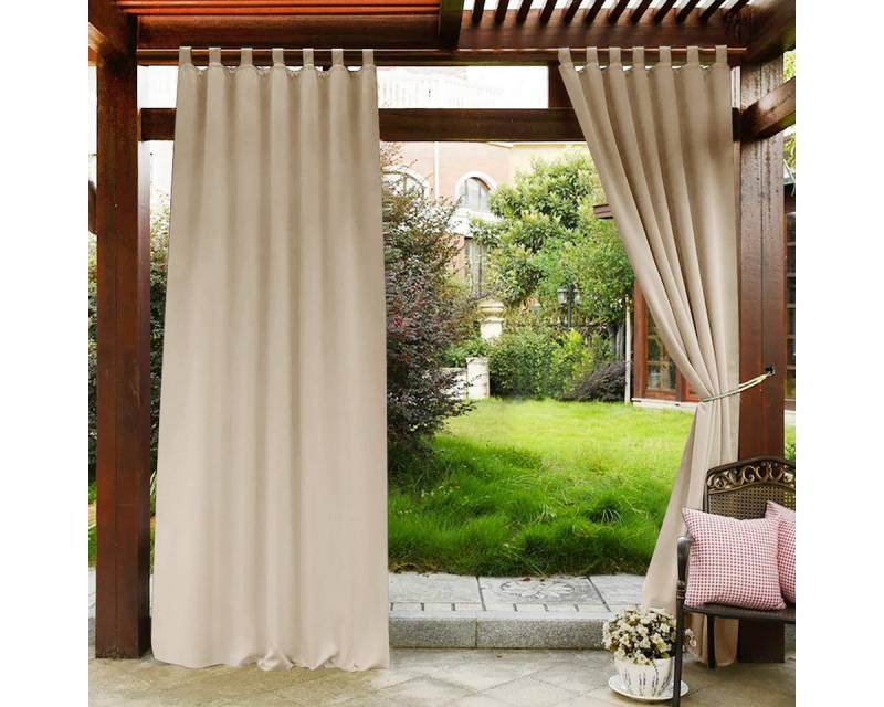 Qelus Outdoorvorhang Blickdicht Vorhang Outdoor Wasserdicht Gardinen Balkon, (2 St), Thermo Für Gardinen Garten Terrassen von Qelus