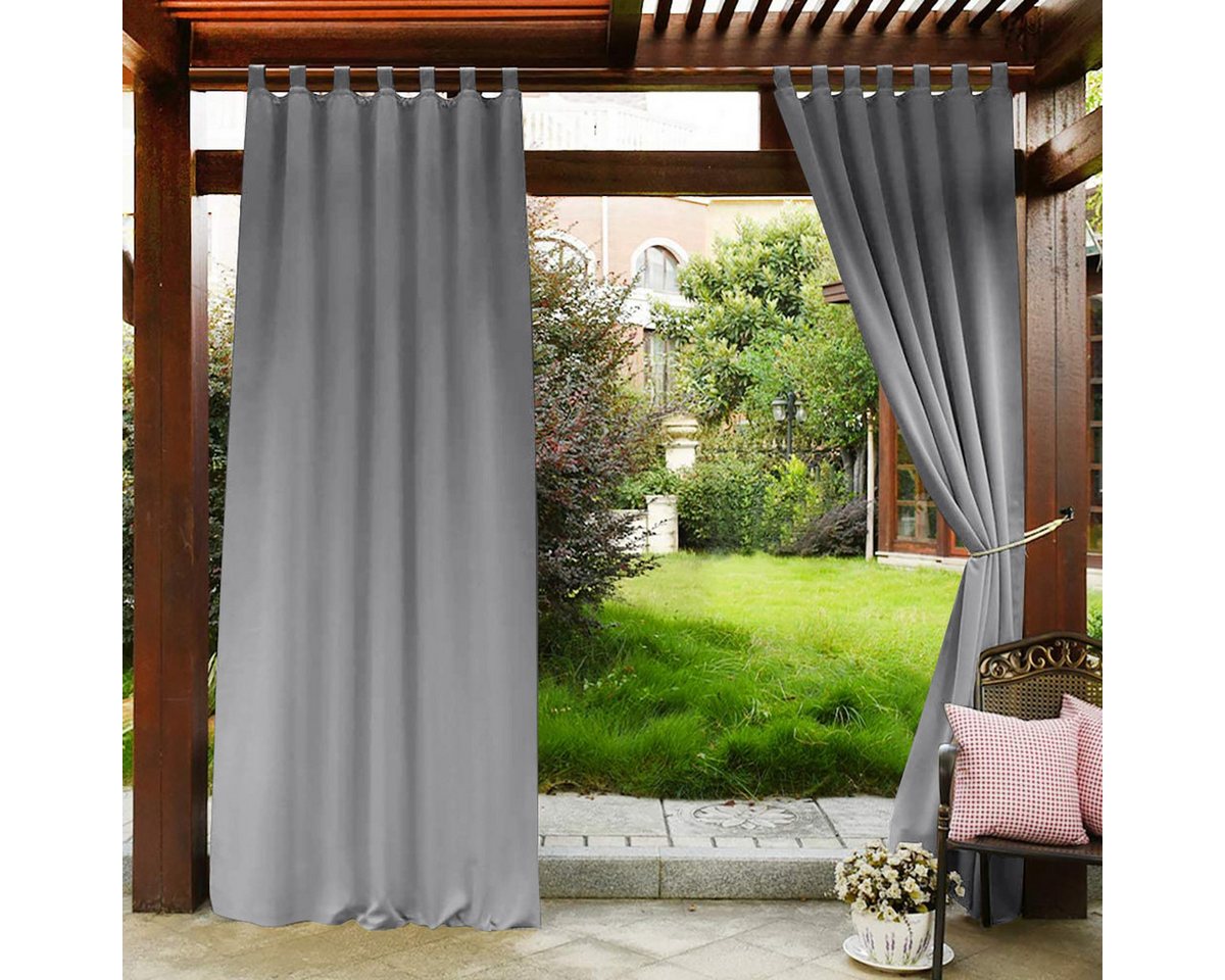 Qelus Outdoorvorhang Blickdicht Vorhang Outdoor Wasserdicht Gardinen Balkon, (2 St), Thermo Für Gardinen Garten Terrassen von Qelus