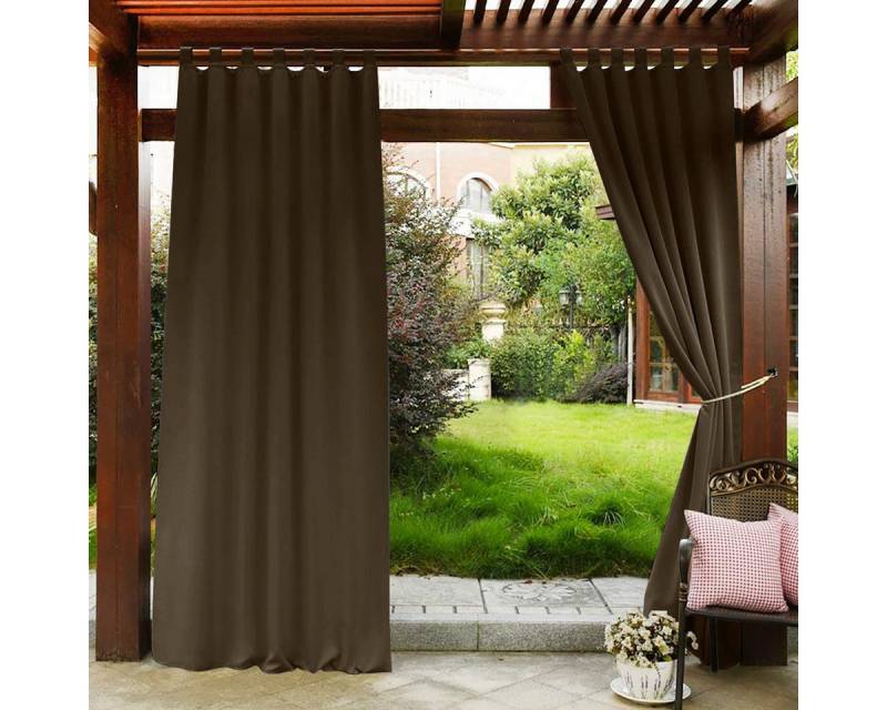 Qelus Outdoorvorhang Blickdicht Vorhang Outdoor Wasserdicht Gardinen Balkon, (2 St), Thermo Für Gardinen Garten Terrassen von Qelus