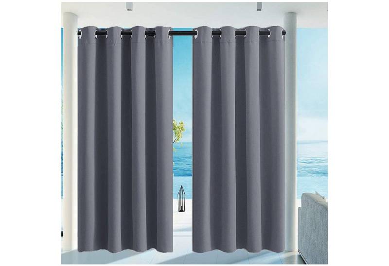 Qelus Outdoorvorhang Wasserdicht Gardinen mit ösen, Outdoor Blickdicht Vorhang, (1 St), für Pavillon Garten Balkon Terrasse von Qelus