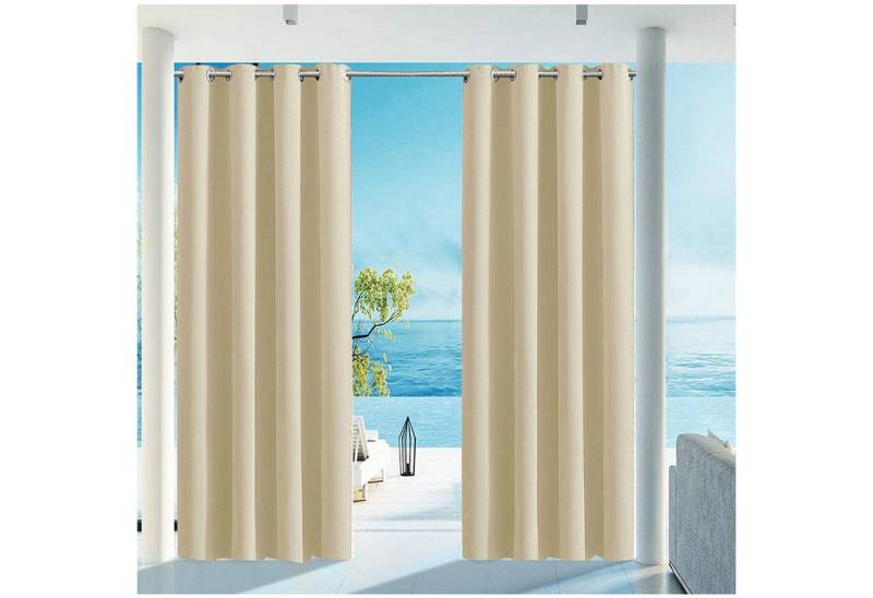 Qelus Outdoorvorhang Wasserdicht Gardinen mit ösen, Outdoor Blickdicht Vorhang, (2 St), für Pavillon Garten Balkon Terrasse von Qelus