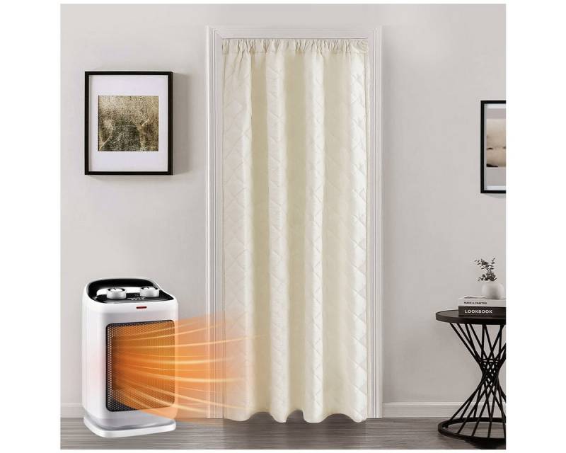 Qelus Raumteiler Thermo Türvorhang Kälteschutz Blickdicht Tür Vorhang Raumteiler, 2-tlg., Wärmeisolierend für Schlafzimmer Wohnzimmer von Qelus