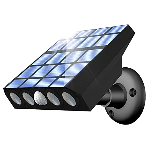 Qelus Solarlampen für Außen mit Bewegungsmelder, LED Solarleuchte Solar Sicherheit Wandleuchten Aussen 3 Modi 270°Beleuchtungswinkel IP65 Wasserdichte Garten Pavillon Garage Porch Balkon Zaun, Weiß von Qelus