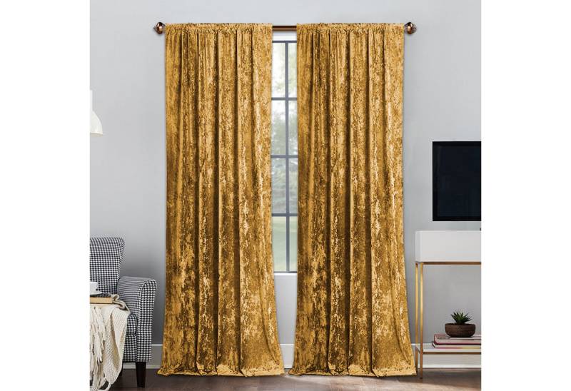 Qelus Vorhang Blickdichte Samtvorhang 2er Set Abdunkelnde Vorhänge für Wohnzimmer, 140x175/140x225/140x260cm Samt Gardinen Kälteschutz von Qelus