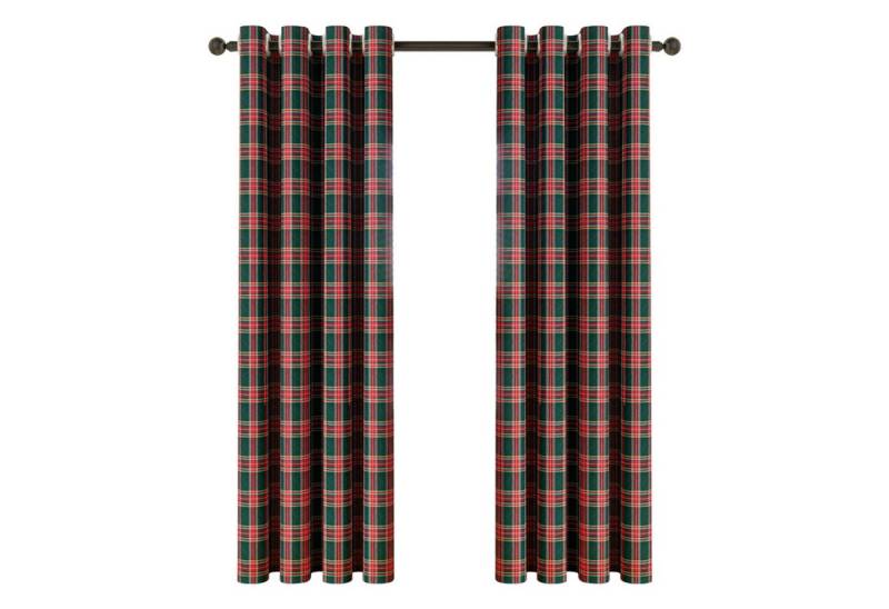 Qelus Vorhang Plaid Karo Fenstervorhang Ösenvorhänge für Wohnzimmer Schlafzimmer, (1 St), 132x160cm,132x213cm,132x241cm,132x274cm von Qelus