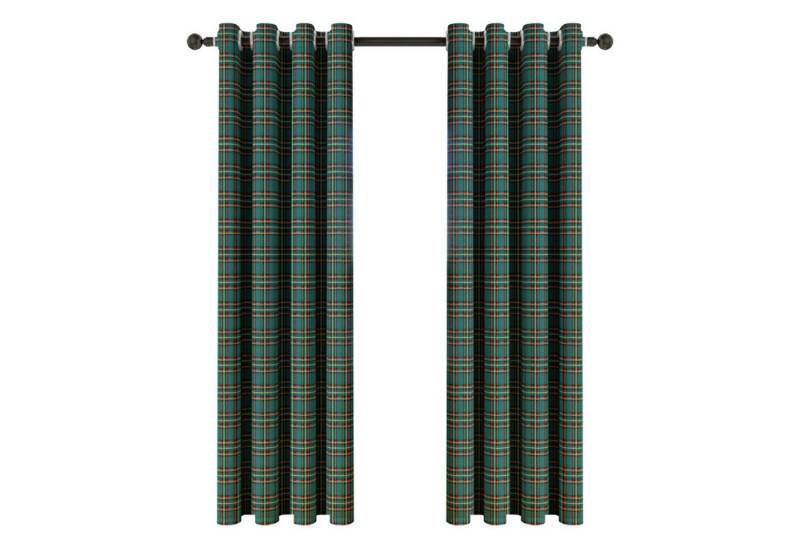 Qelus Vorhang Plaid Karo Fenstervorhang Ösenvorhänge für Wohnzimmer Schlafzimmer, (2 St), 132x160cm,132x213cm,132x241cm,132x274cm von Qelus