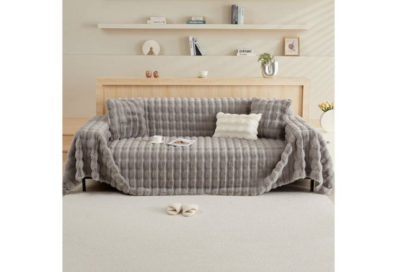 Qelus Sofahusse Sofadeckenbezug Zotteliges Fell Sofabezug,Couch überzug Sofabezug von Qelus