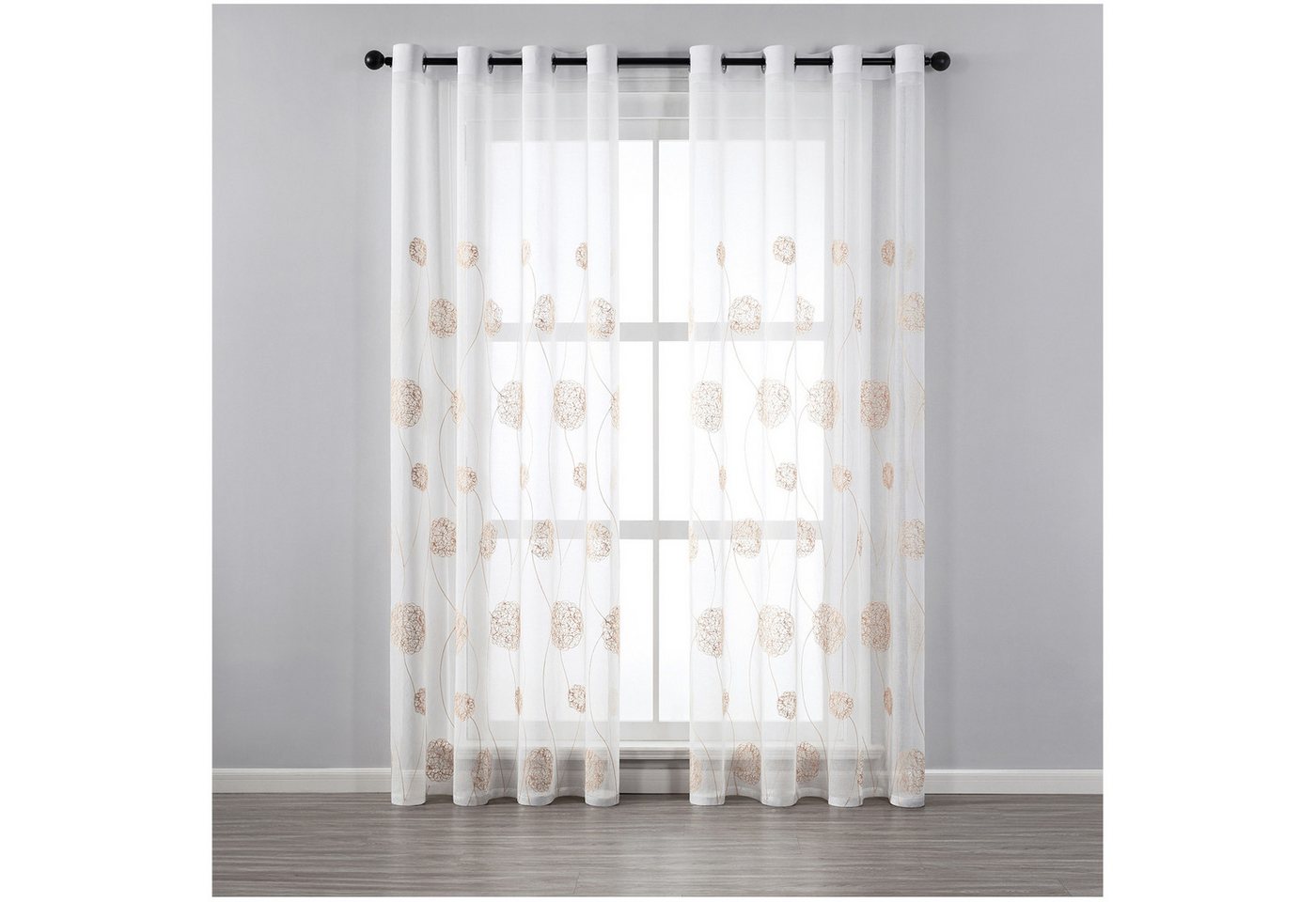 Qelus Vorhang 2er Set Sheer Voile Vorhänge Transparent Gardinen mit Ösen (2 St), für Wohnzimmer Schlafzimmer von Qelus