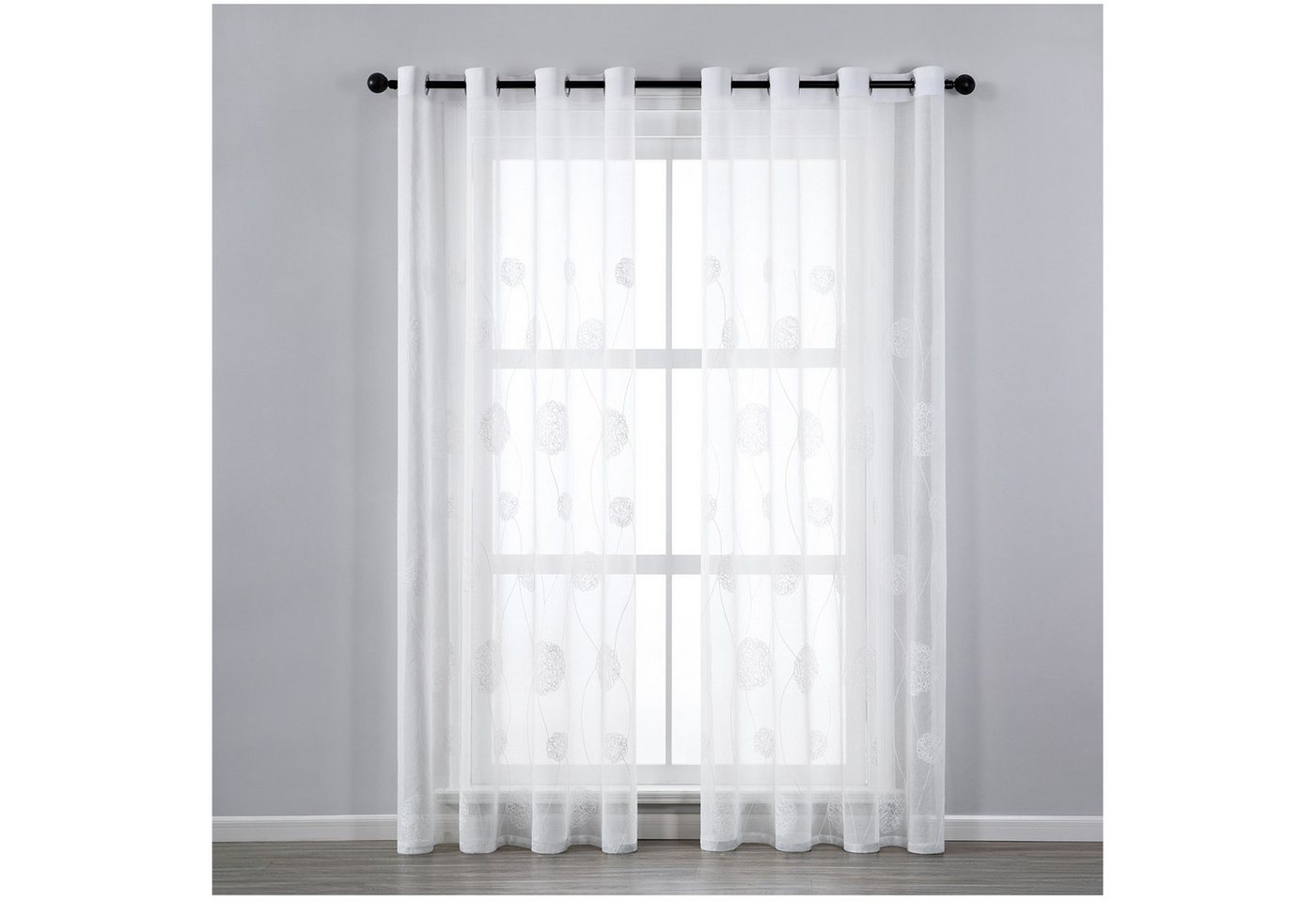 Qelus Vorhang 2er Set Sheer Voile Vorhänge Transparent Gardinen mit Ösen, (2 St), für Wohnzimmer Schlafzimmer von Qelus