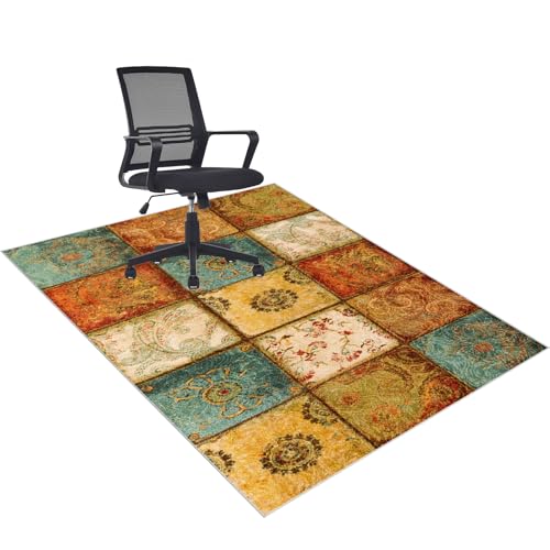 100 x 120 cm Bodenschutzmatte Teppich rutschfest BüRostuhl Teppich Bodenschutzmatte für Hartböden Unterlage Schreibtischstuhl BüRostuhl Unterlage Mehrzweck-Stuhlteppich für zu Hause von Qemgrste