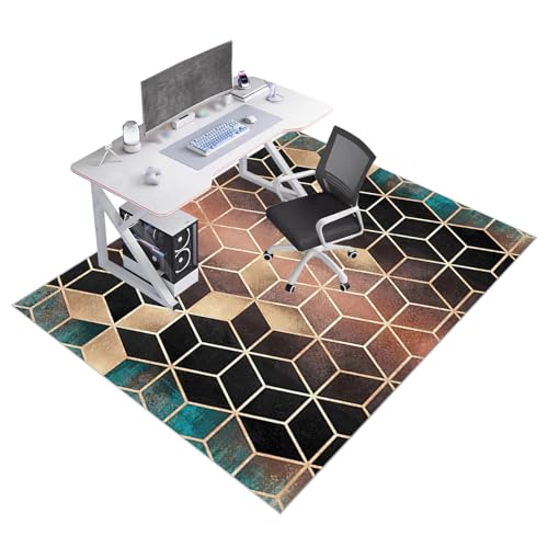 Bodenschutzmatte für Hartböden Schreibtischstuhl Unterlage Bodenschutzmatte Bürostuhl Teppich Unterlage Bodenschutzmatten Gaming für Laminat Parkett und Hartböden 100 x 140 cm von Qemgrste
