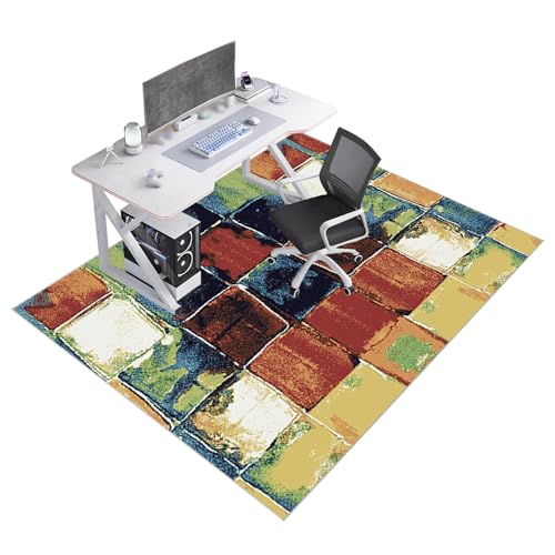 Bodenschutzmatte für Hartböden Schreibtischstuhl Unterlage Bodenschutzmatte Bürostuhl Teppich Unterlage Bodenschutzmatten Gaming für Laminat Parkett und Hartböden 100 x 150 cm von Qemgrste