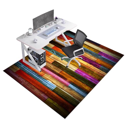 Bodenschutzmatte für Hartböden Schreibtischstuhl Unterlage Bodenschutzmatte Bürostuhl Teppich Unterlage Bodenschutzmatten Gaming für Laminat Parkett und Hartböden 70 x 120 cm von Qemgrste