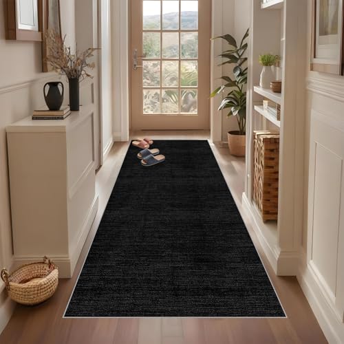 Qemgrste Teppich Läufer Flur Küchenteppich Waschbar rutschfest 50 x 160 cm Küchenläufer Modern Carpet Fussmatte Innen Teppichläufer für Küche FlurWohnraum Teppichläufer auf Maß Meterware Flurteppich von Qemgrste
