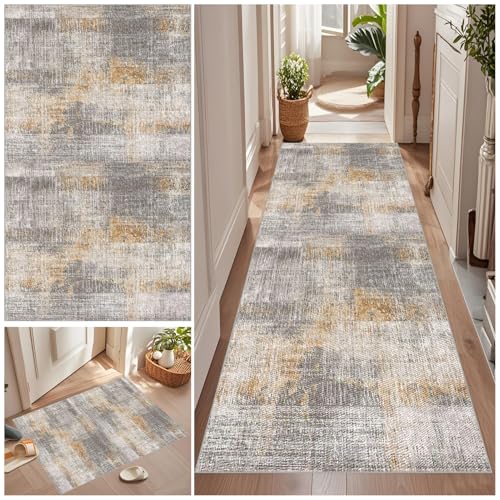 Teppich Läufer Flur Küche Waschbar Rutschfest Lang Küchenläufer Maß Meterware Flurteppich Küchenteppich Teppichläufer Flurteppich Küchenmatte Eingangsbereich Wohnzimmer Schlafzimmer 50 x 300 cm von Qemgrste